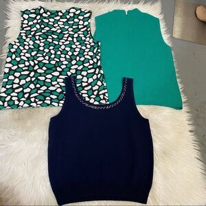 St. John vintage bundle of 3 Santana knit sleeveless classic tops S